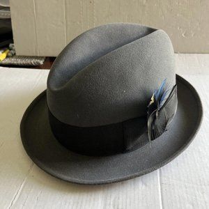 Vintage Stetson The Sovereign Fedora Hat Gray Size 6 7/8